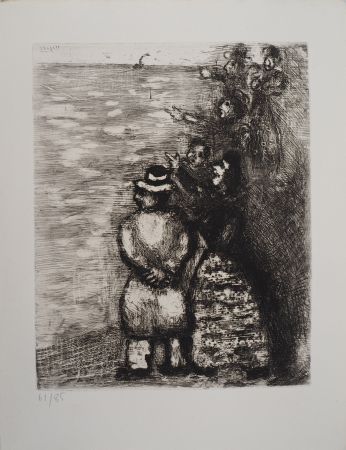 Grabado Chagall - Face à la mer (Le chameau et les bâtons flottants)