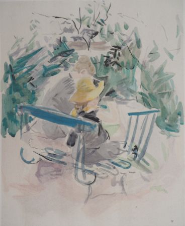 Litografía Morisot - Famille sur un banc