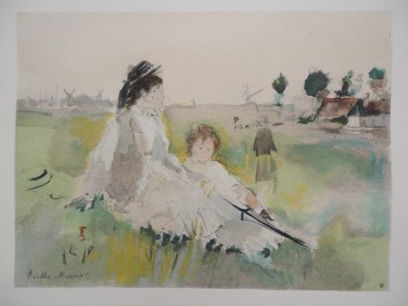 Litografía Morisot - Famille à la campagne