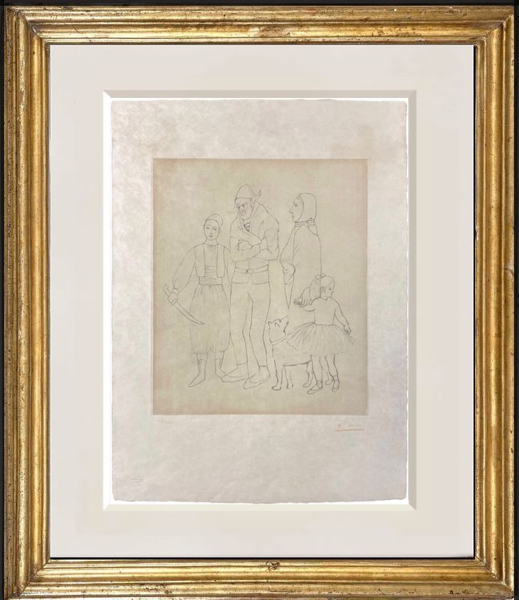 Grabado Picasso - Family of saltimbanqui