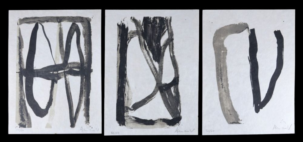 Litografía Van Velde - Fantasmes, Triptyque, 1978 - Hand-signed