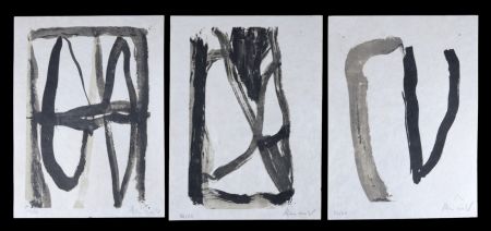 Litografía Van Velde - Fantasmes, Triptyque, 1978 - Hand-signed