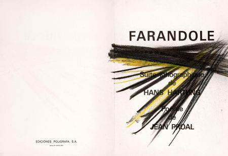 Litografía Hartung - Farandole. Avec un pastel original. 