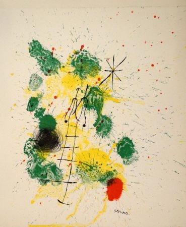 Litografía Miró - Farblithographie für “Kronenhalle 1862-1922-1962”