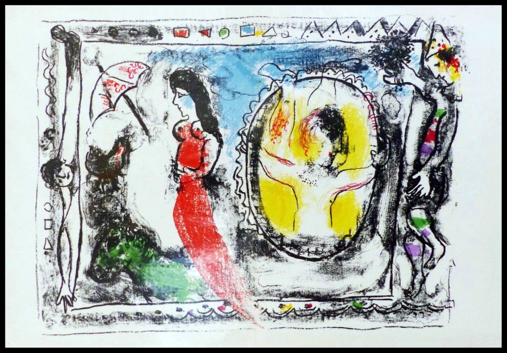 Litografía Chagall - FEMME A L'OMBRELLE
