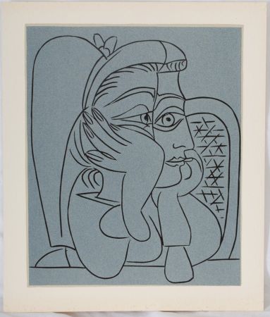 Linograbado Picasso - Femme accoudée