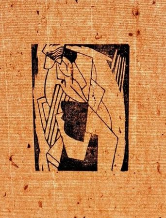 Linograbado Severini - Femme assise au chapeau