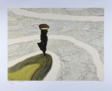 Litografía Spilliaert - Femme au bord de l'eau, 1910 | Woman at the Shoreline, 1910