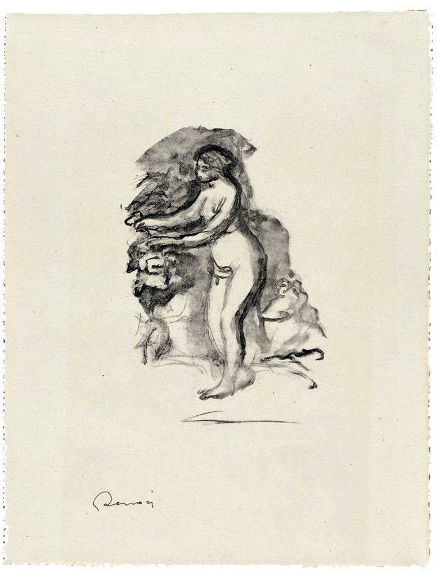Litografía Renoir - Femme au cep de vigne
