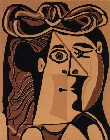 Linograbado Picasso - Femme au Chapeau