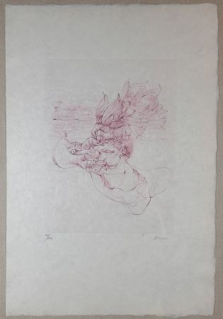 Grabado Bellmer - Femme au Chapeau D'Oisseau
