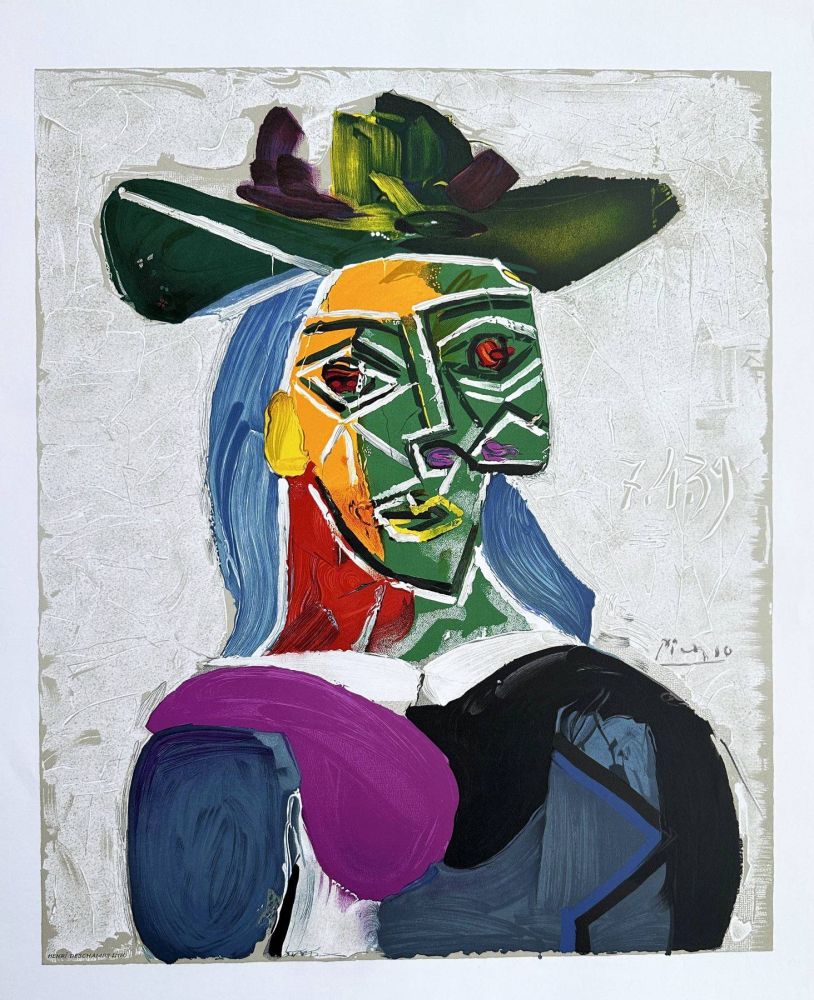 Litografía Picasso - Femme au chapeau (Dora Maar)