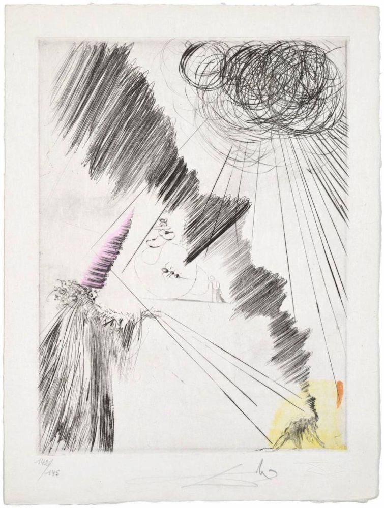 Punta Seca Dali - Femme au clown (Woman with Clown)