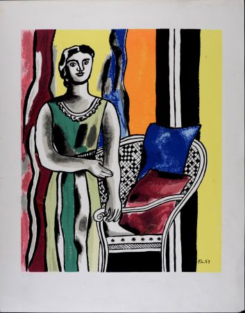Serigrafía Leger - Femme au fauteuil, 1953