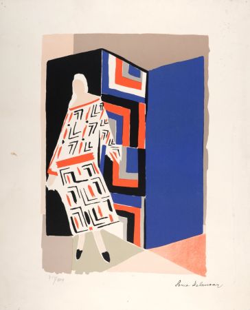 Litografía Delaunay - Femme au paravent, circa 1970