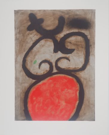 Litografía Miró - Femme au tabouret