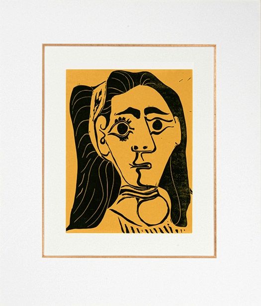 Linograbado Picasso - Femme aux cheveux flous (Jacqueline au bandeau III)