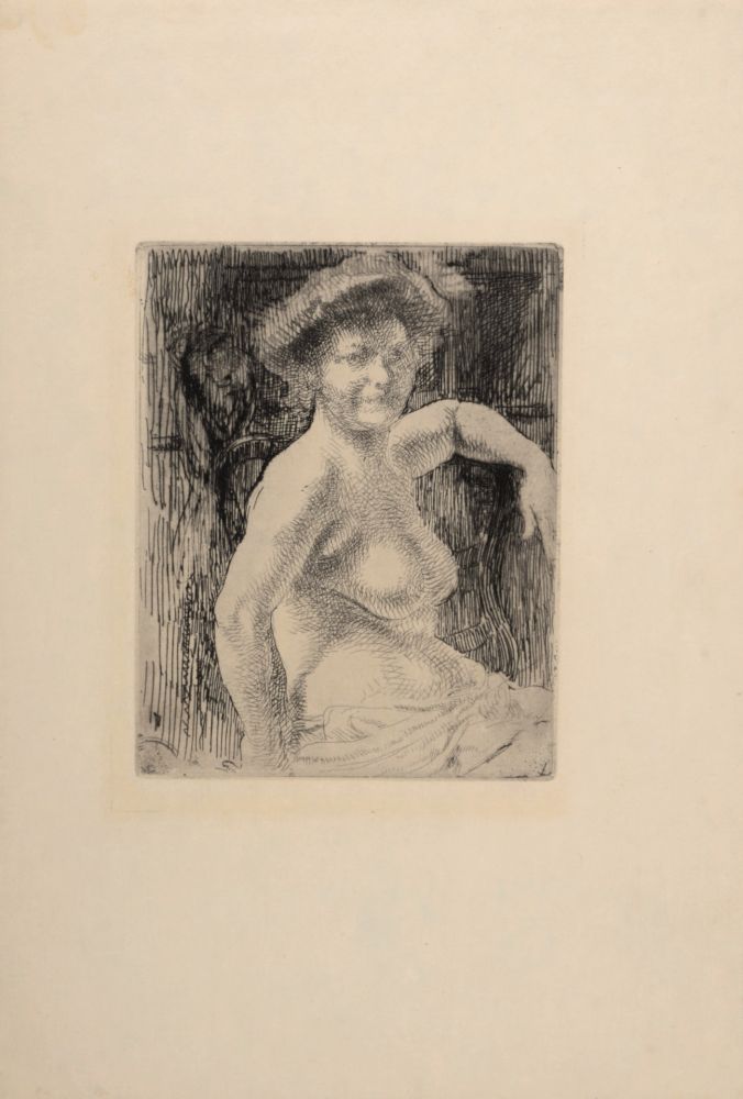 Grabado Besnard - Femme blonde à sa toilette, 1911