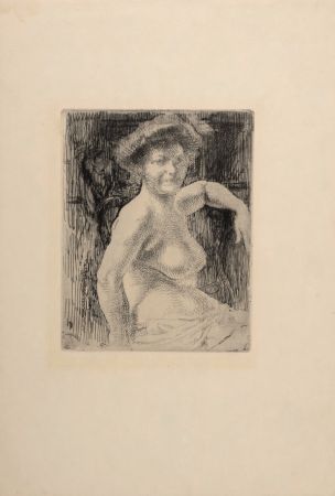 Grabado Besnard - Femme blonde à sa toilette, 1911