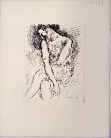 Litografía Dunoyer De Segonzac - Femme, ca.