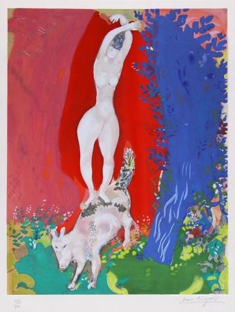 Litografía Chagall - Femme de Cirque (Circus Woman), c. 1960