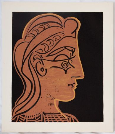 Linograbado Picasso - Femme de profil