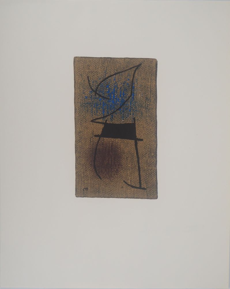 Litografía Miró - Femme en bleu