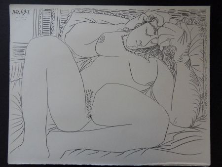 Litografía Picasso - Femme endormie