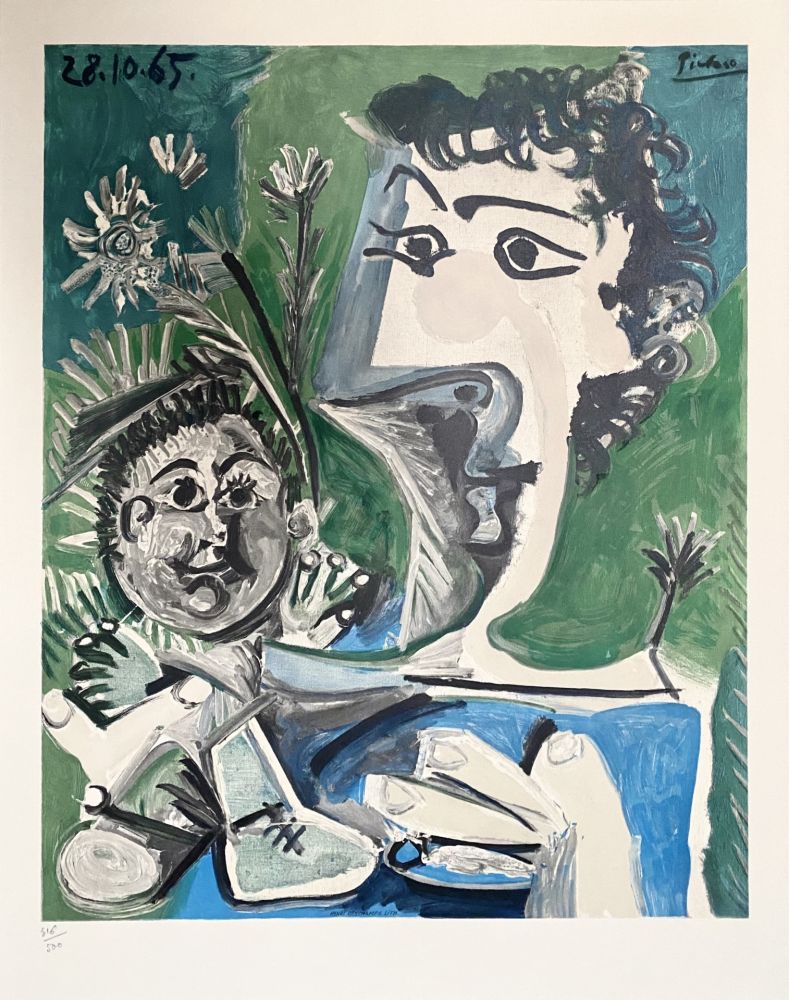 Litografía Picasso - Femme et Enfant