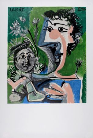 Litografía Picasso (After) - Femme et enfant, 1966  