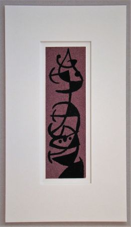 Pochoir Miró - Femme et Oiseau II