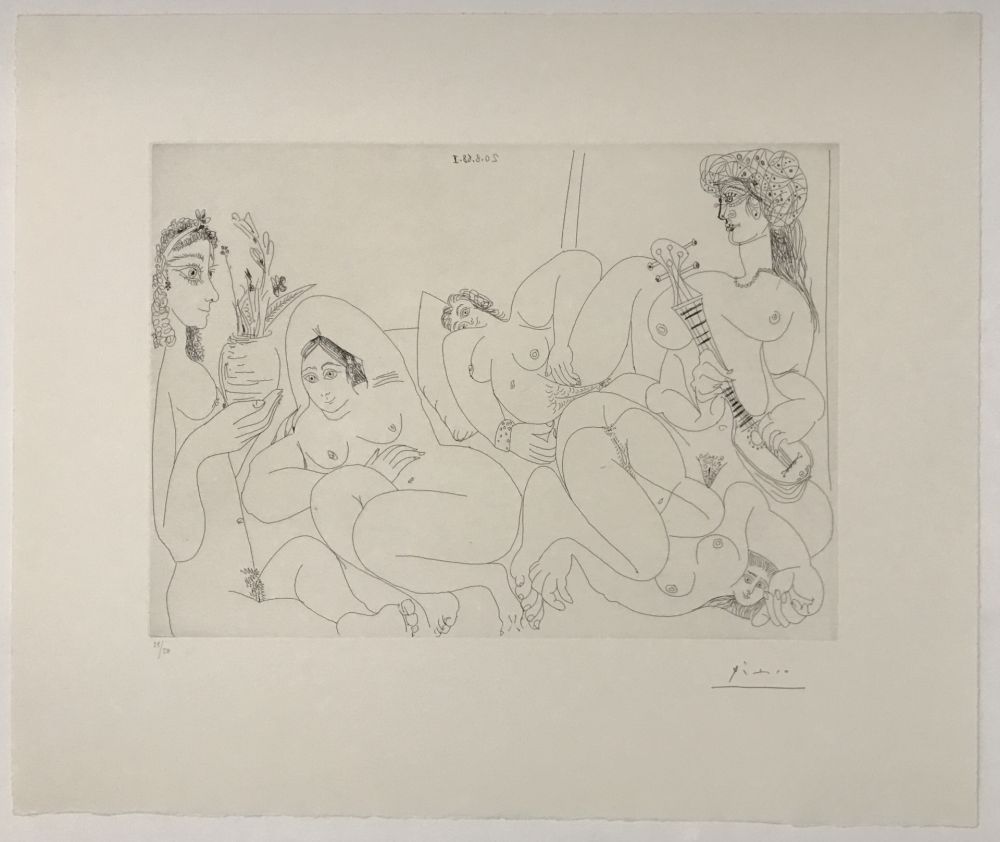 Aguatinta Picasso - Femme faisant la sieste au soleil