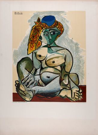 Litografía Picasso (After) - Femme nue au bonnet turc, 1974