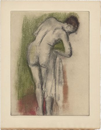 Aguafuerte Y Aguatinta Degas - Femme nue debout à sa toilette (vers 1880-1890)