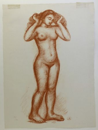 Litografía Maillol - Femme nue en pied. 1935