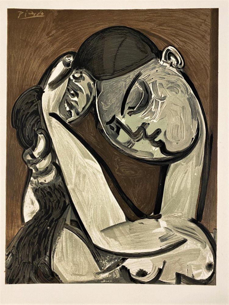 Litografía Picasso - Femme se coiffant 1955