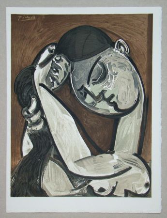 Litografía Picasso - Femme se coiffant, 1955