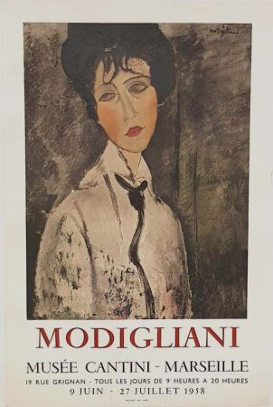Litografía Modigliani - Femme à la Cravate Noire
