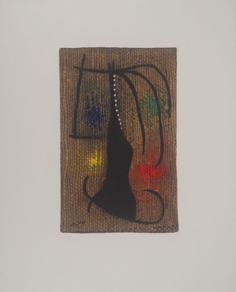 Litografía Miró - Femme à l'arc en ciel