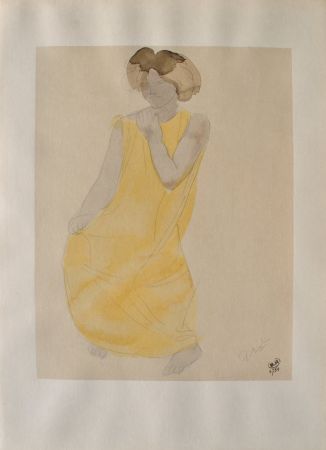 Grabado Rodin - Femme à robe jaune