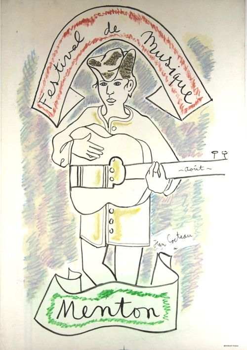 Litografía Cocteau - Festival de Musique de Menton