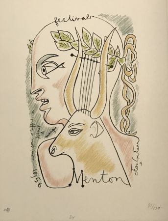 Litografía Cocteau - Festival de Musique Menton