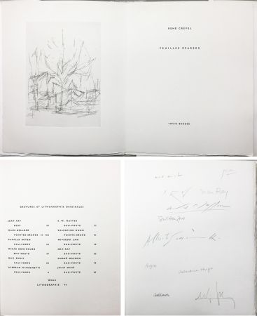 Libro Ilustrado Giacometti - FEUILLES ÉPARSES (Avec 14 gravures de Arp, Miro, Ernst, Man Ray, Masson, etc.) 1965.