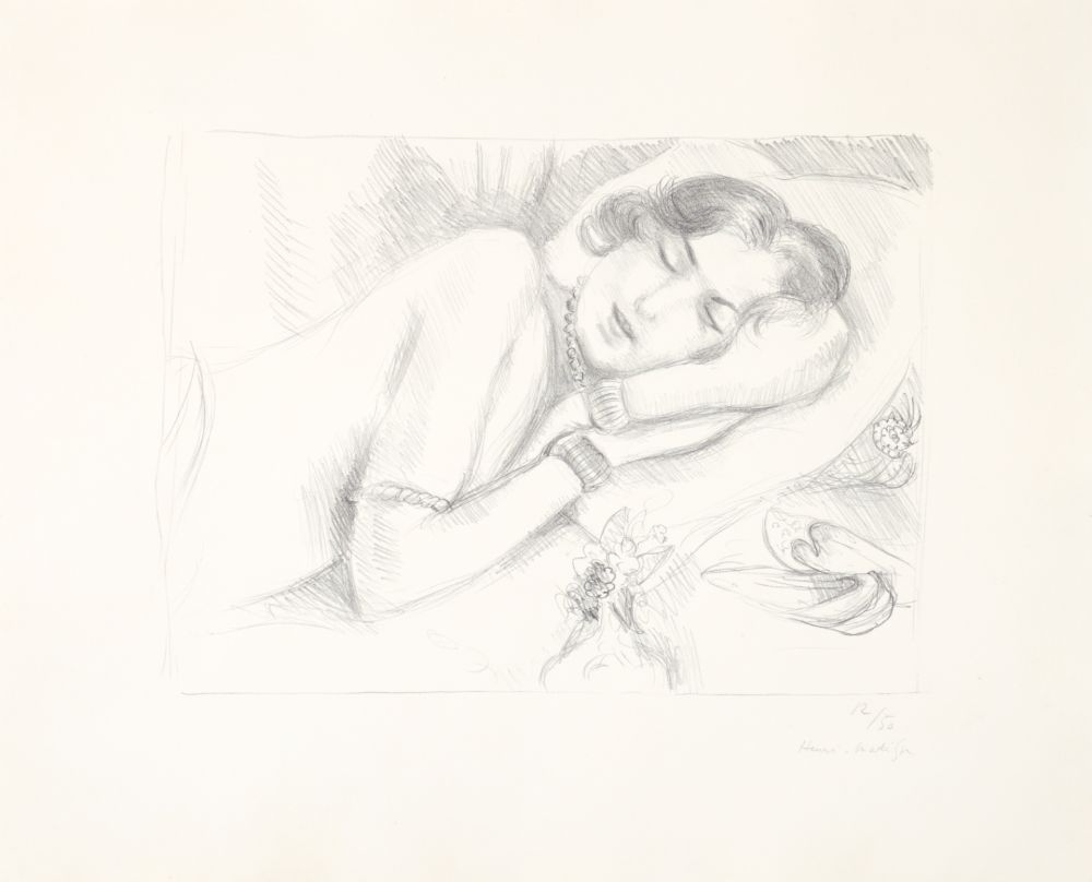Litografía Matisse - Figure endormie aux babouches