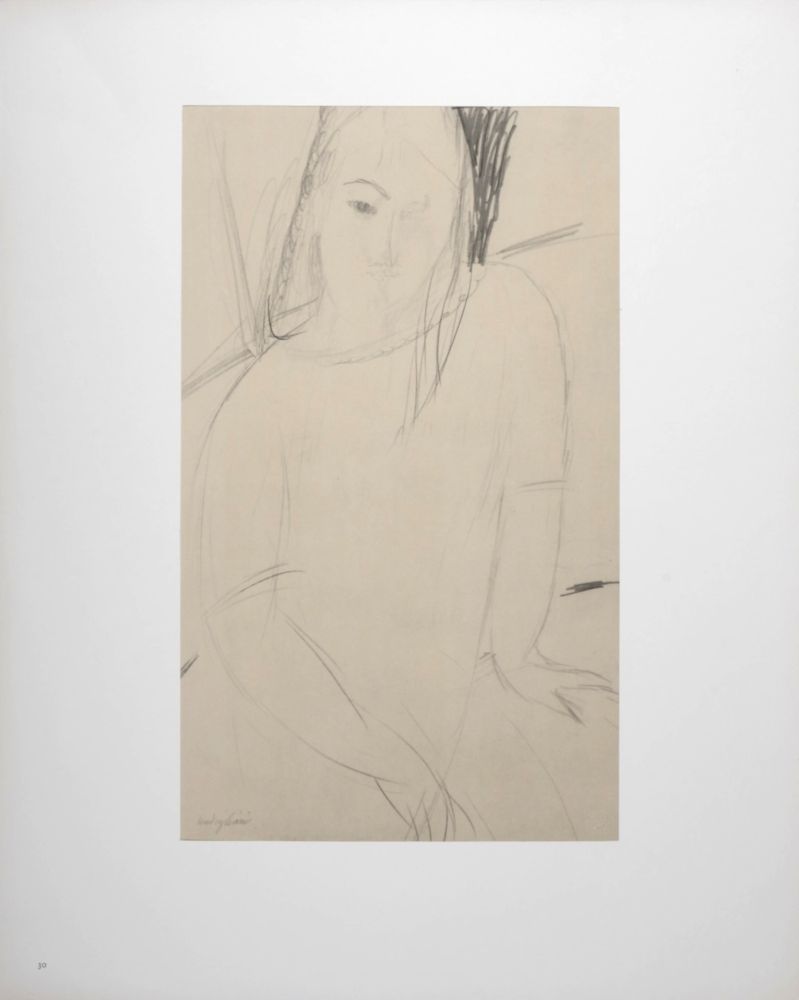 Litografía Modigliani - Figure féminine
