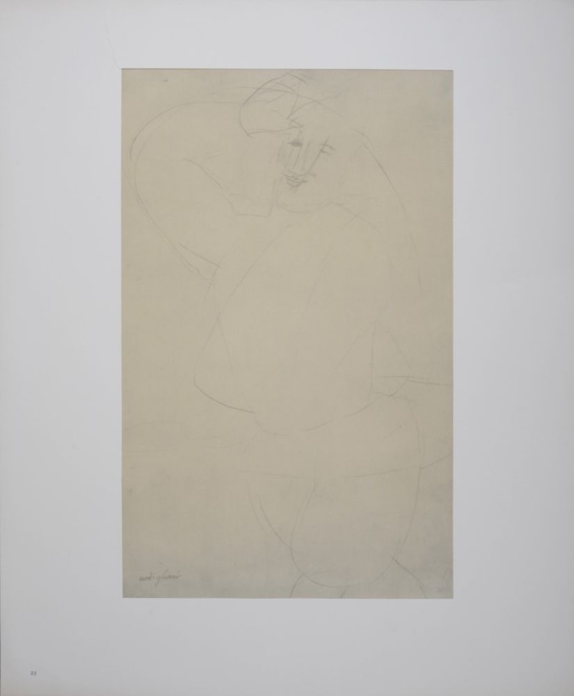 Litografía Modigliani - Figure of Man Dancing