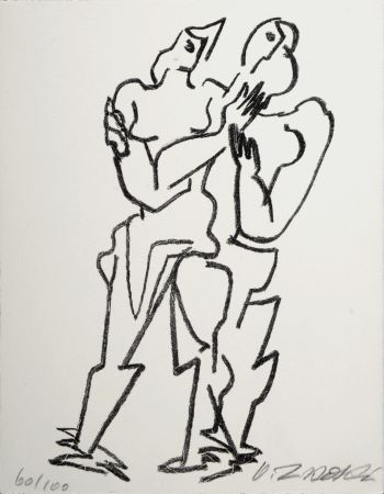 Litografía Zadkine - Figures, 1967 - Hand-signed!