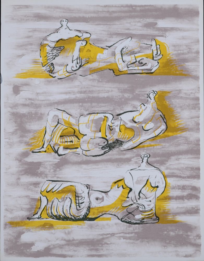 Litografía Moore - Figures allongées, 1971