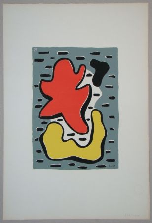 Serigrafía Leger - Figures rouge et jaune, 1950