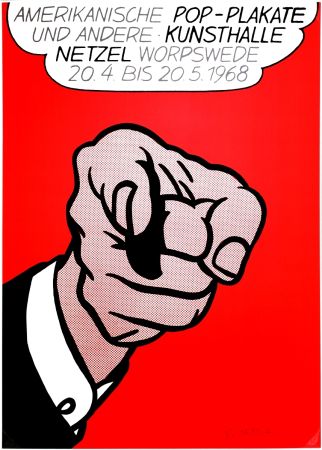 Serigrafía Lichtenstein - Finger pointing (Hey You!)